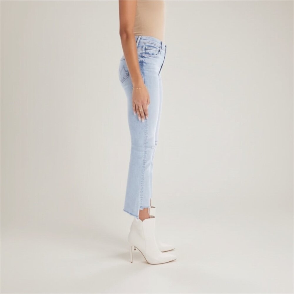 MOTHER Insider Crop Step Fray Jeans Drinking By The Pool Wash Size 29 - Picture 2 of 14